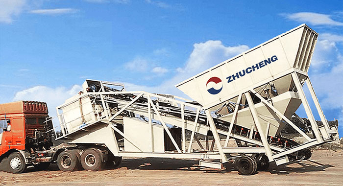 YHZS75 Mobile Concrete Batching Plant in Kenya