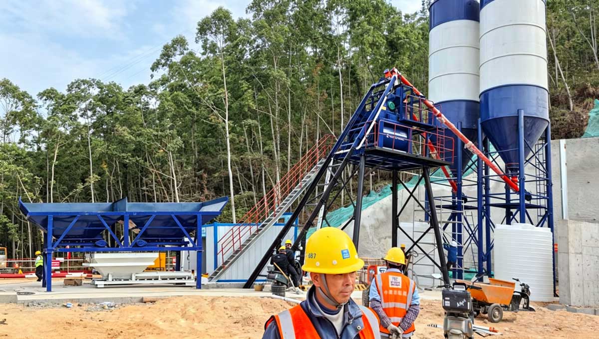 HZS35 Concrete Batching Plant Delivered to Pakistan