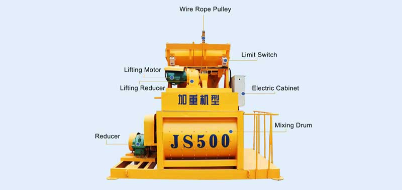 JS500 Double Shaft Concrete Mixer