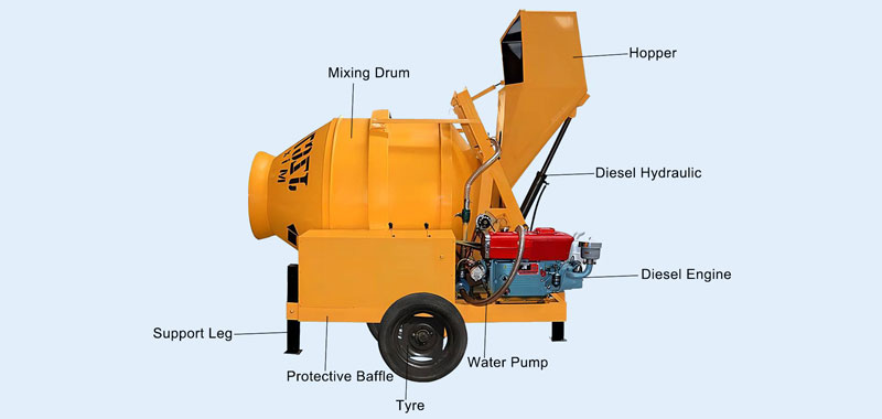 JZC500-DH Diesel Engine Mixer
